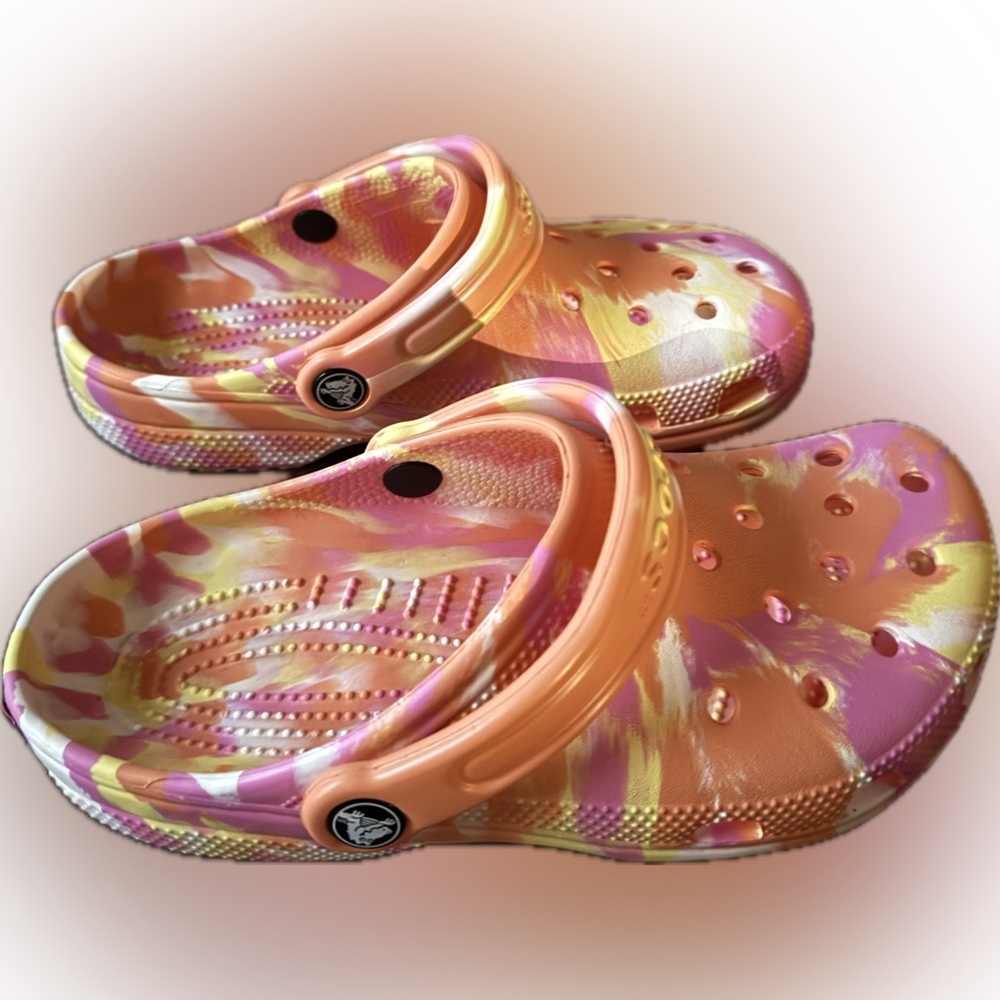 Pink Taffy Classic Marbled Crocs